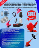 Kit Premium Guadaña Portátil con 2 Baterías + Cuchillas + Protección