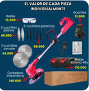 Kit Premium Guadaña Portátil con 2 Baterías + Cuchillas + Protección